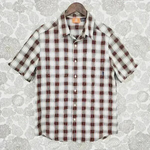 Merrell Button‎ down short sleeve Plaid Men's Shirt M 2215